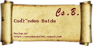 Csöndes Balda névjegykártya